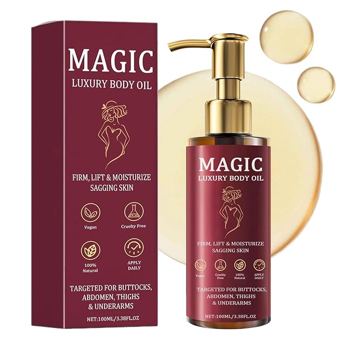 Magic Body Firming Oil, Luxury Body Oil for Crepe Skin, Tightening & Hydrating Body Oil After Shower with Vitamin E and Rosehip, Non-Greasy Body Serum Oil for Thighs, Arms, Chest, 100ML / 3.38 Fl Oz-VeraVaultWomen