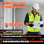 BeautyWill Custom Safety Vest Customized Logo Class 2 High Visibility Reflective Vest with Pockets Construction workwear