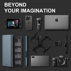 Mini Electric Screwdriver Set, 0.2N.m Precision Torque Screwdriver Rechargeable with 350mAh Lithium-ion Battery, 24pcs Precision S2 Steel Bits, Pocket Aluminum Alloy Storage Case Package