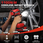 Sundpey Cordless Impact Wrench 812Ft-lbs - 1100N·m Brushless High Torque Impact Gun with 2 * 4.0Ah Battery - 21V Power Impact Driver with 5 Sockets & 9 Drill Bits & 1/2" Hexagonal Adapter for Car Home