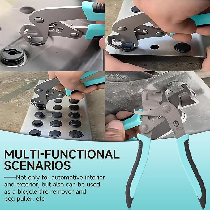 Car Clip Pliers and Disassembly Tools, Multi-Functional Automotive Snap Pliers, Cable Cutting Tool, Easy to Remove Fasteners, Clips, Buckles and Rivets, Open The Panels Without Damage