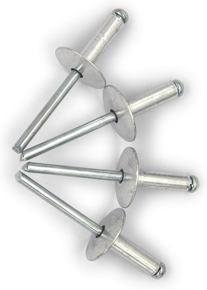 60pcs Large Flange Blind Rivets, Aluminum,Flange Diameter 5/8" (16 mm),Pop Rivets Assortment Kit Blind Rivet,3/16" x 5/8" Inch,Grip Range(8-12mm)