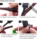 Alex Tech 25ft - 1/4 inch Cord Protector Wire Loom Tubing Cable Sleeve Split Sleeving For USB Cable Power Cord Audio Video Cable – Protect Cat From Chewing Cords - Blackred