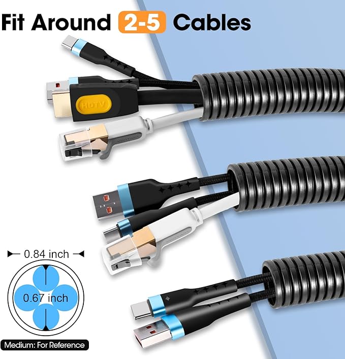 60 FT Wire Loom 3/4 Inch, Split Wire Loom Tubing Wire Conduit, Wire Protector Tubing – Black