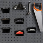 248PCS Pegboard Accessories Organizer Kit,1/8 and 1/4 inch Pegboard Hooks Assortment, Pegboard Bins, Metal Hooks for Hanging Storage (Black)