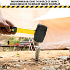 24 Oz Rubber Mallet Hammer for Woodworking, Flooring, Tiling, Camping and More - Rubber Hammer With Non-Slip Grip, Durable Ergonomic Handle, Anti-Vibrating Design For Efficient Work