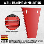 ALOANES 26-Slot Metal Wrench Organizer, Heavy Duty Hanging Wrench Organizer Tray for Tool Box&Wall, Fit SAE & Metric Wrench Storage, 2 Pack Wrench Holders (Red&Black)