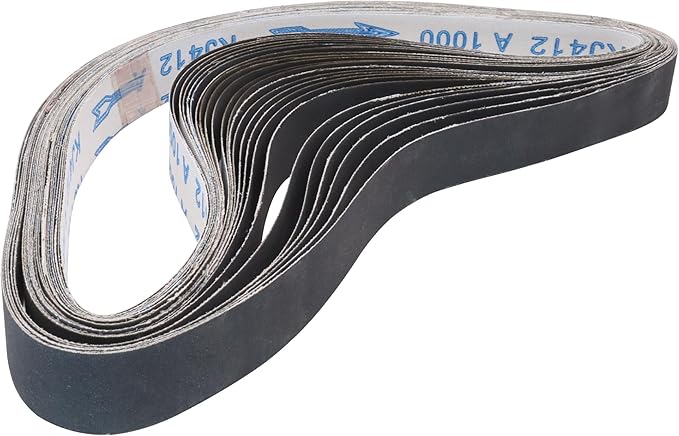1 x 30 Inch Silicon Carbide Sanding Belts, 24Pcs 1x30 Inch Belt Sander Belts, 6 Each of 400, 600, 800, 1000 Grits Knife Sharpening Belt for Metal, Glass, Steel, Aolly, Rubber, Plastic, Wood