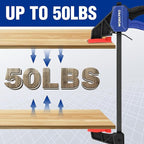 WORKPRO 6" Mini Bar Clamps for Woodworking, One-Handed Clamp/Spreader, Wood Clamps Set, Screw Change F Clamps with 50LBS Load Limit, 4 Pack