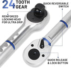 1-Inch Drive Click Torque Wrench, Dual-Direction Click Professional Torque Wrench 200-1200FT.LB/271-1356.7N.M, Dual Range Scales Graduated in FT.LB and N.M