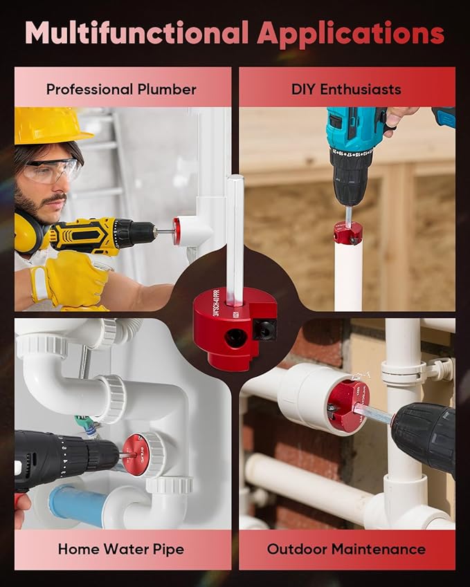 Saker PVC Pipe Reamer, PVC Fitting Saver with 3/4inch Head, For SCH40, ABS Pipe,CPVC Perfect for Plumbing Repairs, Fits Standard 1/2" Drill