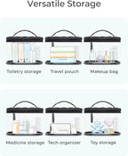 BAGSMART TSA Approved Toiletry Bag, Clear Makeup Cosmetic Bag Organizer, Quart Size Travel Bag for Toiletries, Carry-on Travel Accessories Essentials, 1 Pack-Pink