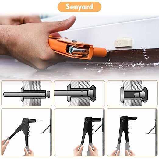 525 Pcs pop Rivets, Pop Rivets Assortment Kit, Aluminum Rivets kit, Pop Rivet Set Including (3/32" 1/8" 5/32" 3/16" 1/4"), Assorted Blind Rivets for Metal Dome Head Rivet kit