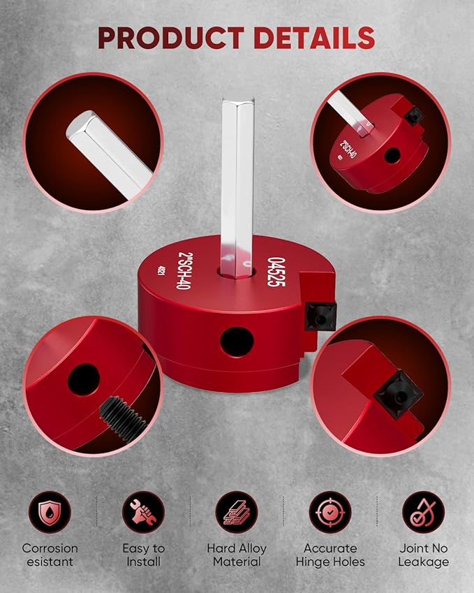 Saker PVC Pipe Reamer, PVC Fitting Saver with 1-1/2inch, 2inch Head, For SCH40, ABS Pipe,CPVC Perfect for Plumbing Repairs, Fits Standard 1/2" Drill