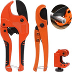 Tanstic 3Pcs Ratchet PVC Pipe Cutter Tool and PEX Straight Cut Pipe Cutter with Mini Tube Cutter, Ratchet-type Pipe Cutter One-hand Fast Pipe Cutting Tool PEX Tube Cutters for Pipe Cutting