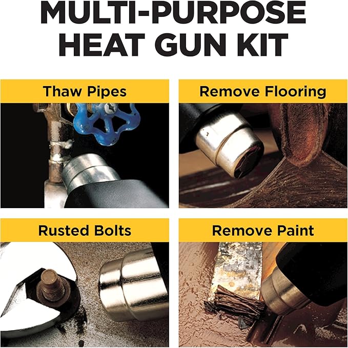 Wagner Spraytech 0503008 HT1000 Heat Gun, 2 Temp Settings 750ᵒF & 1000ᵒF, Great for Soften paint, Caulking, Adhesive, Putty Removal, Shrink Wrap, Bend Plastic Pipes, Loosen Rusted Nuts or Bolts