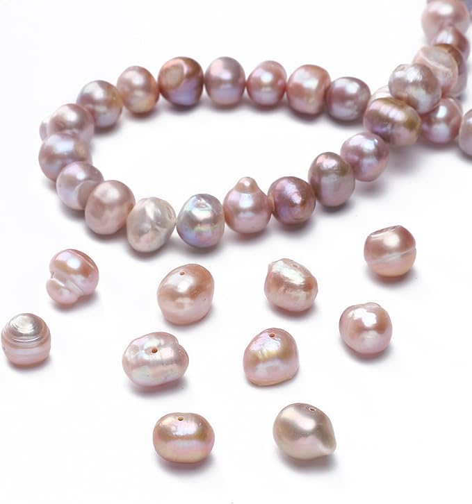 Natural Pearl Beads Potato 10-11mm Purple Freshwater Cultured Loose Gemstone Beads for DIY Jewelry Making 13.8''/Strand HQ