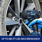Zeite 18V Cordless Impact Wrench Kit,High Torque 1/2" Brushless Impact Gun,Max Torque 885 Ft-lbs(1200Nm),4 Torque Mode,Variable Speed,4 x Sockets,1 x 4.0Ah Battery,Carry Case,Ideal for Car Truck Home