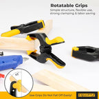 6 inch Spring Clamps Heavy Duty - 4 Pack Large Plastic Clamps for Woodworking, Crafts, Backdrop and Pool Cover with 3 inch Mouth Opening - Rust Free Spring Clips with Non-Detachable Jaw Pads