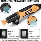 ROMECH 350W Heat Gun with 2 Nozzles, Dual Temp Heat Gun 400°F-660°F, Fast Heat Hot Air Gun with Overload Protection for DIY Craft Embossing Shrink Wrapping (Orange)