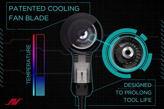 AirVANTAGE 6" Palm-Style, 2nd Generation Industrial Advanced Electric Sander Central-Vacuum with Low-Profile Pad (3/16- Hook & Loop)