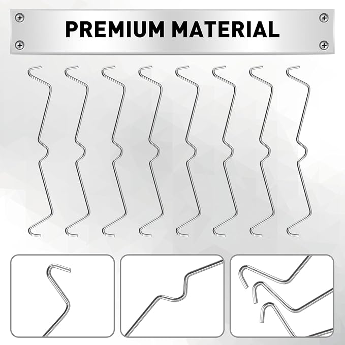 HORUSDY 100-Piece Pegboard Hook Locks & Retainers, Metal Pegboard Clips for 1/4” & 1/8” Peg Boards, Secure Display Hooks & Organizer for Garage, Workshop, Home Storage