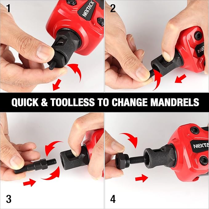 Heavy Duty Rivet Nut Tool Kit, 16" Auto Release Nut Rivnut Tool with 12 SAE & Metric Mandrels & 105 Nurserts, Threaded Riveter Tool Setter in Rugged Carrying Case NT800