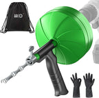 BACOENG 50Ft Drain Auger, Heavy Duty Plumbing Snake with Drill Adapter, Use Manually or Powered for Drain Clog, Shower Sink, Comes with Gloves and Bag (Green)