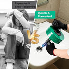 Drain Clog Remover,50 FT Drain Snake with Drill Attachment,Heavy-Duty Steel Drain Auger,Plumbing Snake Clog Removal Tool,Sewer Snake for Sink,Kitchen,Shower,Toilet