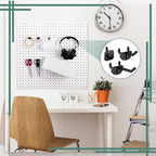 84 Pcs Pegboard Hooks Plastic Straight Hook Fits 1/4" Pegboards Accessories Multiple Size Peg Board Hooks for Craft Storage Tool Room Kitchen Garage Organizer Tools Display (Black)