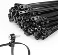 200 PCS 10 inch Black Zip Ties with Screw Hole 70lbs Mountable head Cable Ties Straps Multipurpose Heavy Duty Nylon Cable Zip Ties with Screw Mounting Hole
