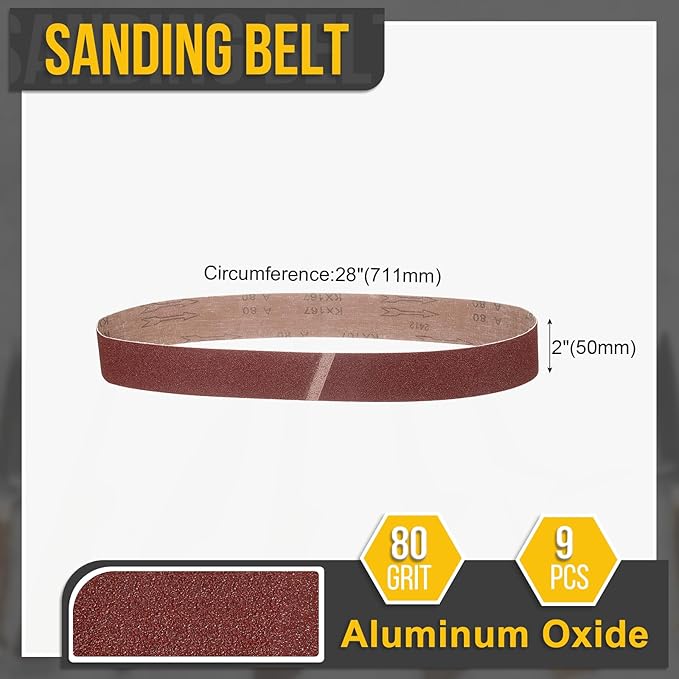 1-1/2 x 12 Inch Sanding Belt, 3 Pcs 80 Grit Aluminum Oxide Knife Sharpener Belts Work Sharpening for Belt Sander Knife Carving Tool Metal Working