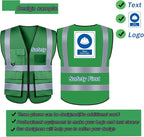 BeautyWill Custom Safety Vest Customized Logo Class 2 High Visibility Reflective Vest with Pockets Construction workwear