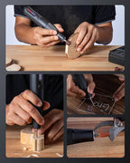 GROWNEER Mini Cordless Rotary Tool Kit, 8V Rechargeable Rotary Tool, 5 Speeds, 117 Pcs Multi-Purpose Power Brushless Rotary Tool with Lights for Polishing, Sanding, Drilling, Engraving, DIY, Pet Nails