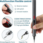 Mini Electric Screwdriver Set,Precision Electric Screwdriver，72-in-1 Magnetic Bits，3 Gears Torque, 3LED light,Magnetic Storage，Overload Protection, Repair Tool Set