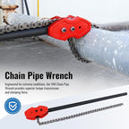 YHK Chain Pipe Wrench, 50” Heavy Duty Chain Tongs with 41.3" Chain Length, Heavy-Duty Chain Wrench for Pipe Installation, Repair, and Maintenance, Fit for 1-1/2"-8" Pipe Diameters