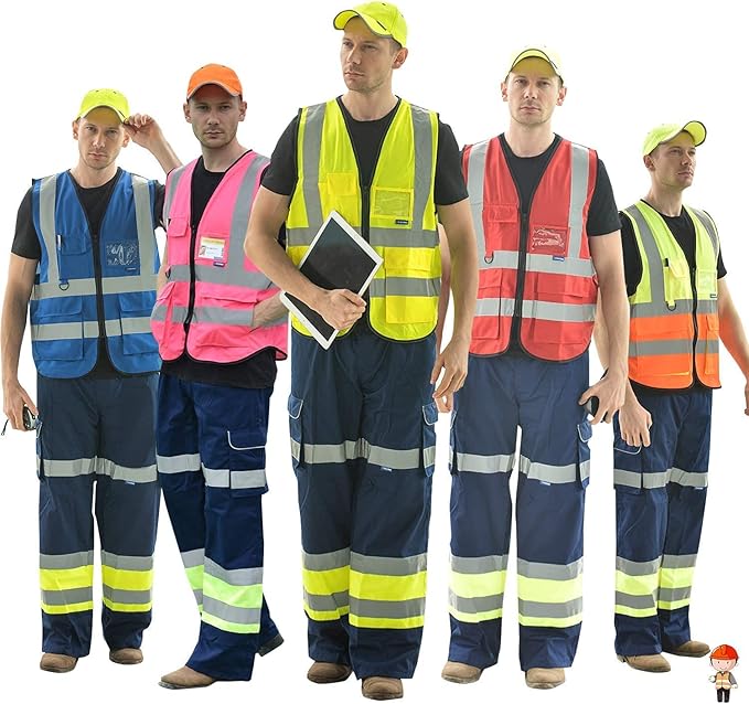 A-SAFETY XSmall Pink High Visibility Vest,Reflective Safety Vest Workwear 7 Pockets Hi Vis Durable Vest,X-Small
