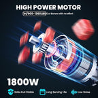 1800W Commercial Electric Bone Saw Machine, 0-7.8 Inch Cutting Thickness, 2.8HP Frozen Meat Cutter 110V Bandsaw Machine, 15" x 20" Table Sawing for Frozen Meat Rib Pork Beef with 8 Saw Blades