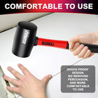8oz Rubber Mallet Hammer, Fiberglass Handle, Rubber Mallet for Flooring, Tent Stakes, Woodworking, Camping, Soft Blow Tasks without Damage