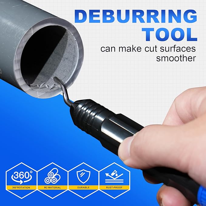 PVC Pipe Cutter, Up to 2-1/2", Ratchet Pipe Cutter Heavy-Duty, Pex Cutting Tool for Cutting PEX, PVC, PPR Plastic Hoses and Plumbing Pipe with Deburring Tool