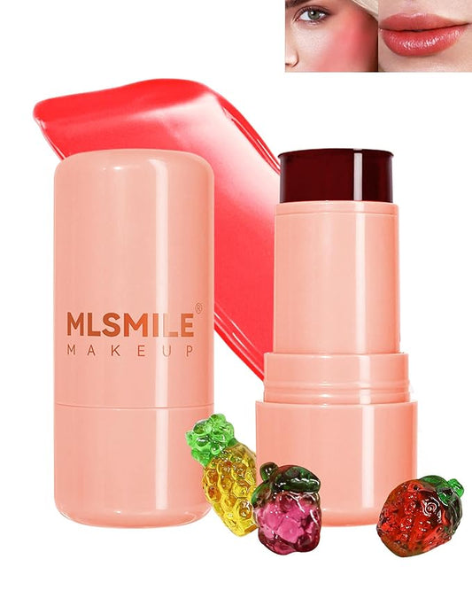 Makeup Jelly Tint,Cooling Water Jelly Tint Coral Blush Stick, Sheer Lip & Cheek Tint Stain, Long Lasting Waterproof Jelly Blush Lip Gloss, Vivid Color, Non-Sticky, Buildable Tinted Jelly Lip Stains-02-VeraVaultWomen