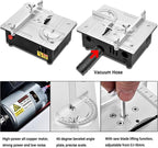 Precision Mini Electric Table Saw, DIY Hobby Handmade Woodworking Bench Cutting Machine Adjustable Cut Depth Small Desktop Saw for Miniature Wood Craft (Elevating version)