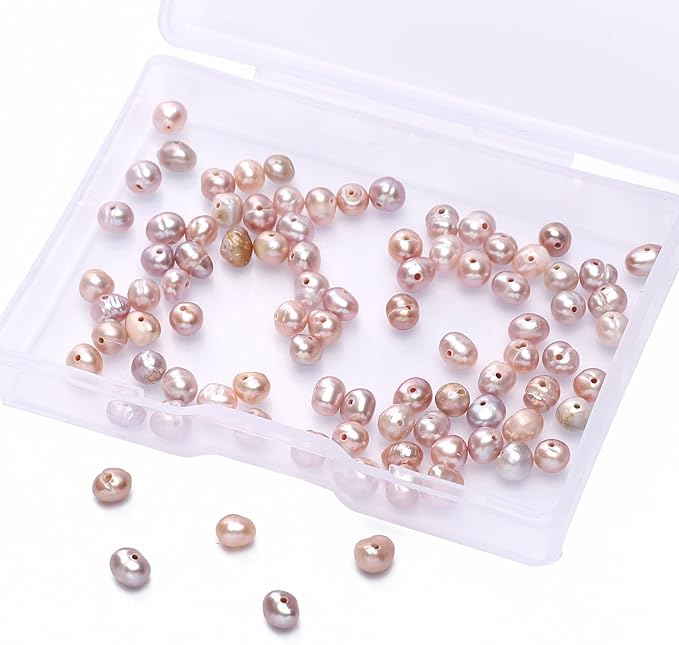 Natural Pearl Beads Potato 4-5mm Purple Freshwater Cultured Loose Gemstone Beads for DIY Jewelry Making 13.8''/Strand HQ