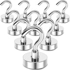 MIKEDE Magnetic Hooks Heavy Duty, 40 Lbs Magnet with Hooks for Cruise Cabins, Strong Magnets Neodymium for Hanging, Magnetic Wall Hooks for Refrigerator, Locker Decoration, Workplace -10Pack