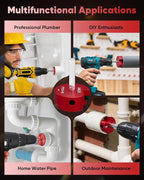 Saker PVC Pipe Reamer, PVC Fitting Saver with 1-1/2inch, 2inch Head, For SCH40, ABS Pipe,CPVC Perfect for Plumbing Repairs, Fits Standard 1/2" Drill