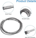 uxcell 9.84Ft Drain Auger Cable, Pipe Cleaning Spring Clog Remover, Flexible Plumbing Snake Pipe Drain Cleaner for Kitchen, Shower Sink