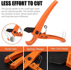 Tanstic 3Pcs Ratchet PVC Pipe Cutter Tool and PEX Straight Cut Pipe Cutter with Mini Tube Cutter, Ratchet-type Pipe Cutter One-hand Fast Pipe Cutting Tool PEX Tube Cutters for Pipe Cutting