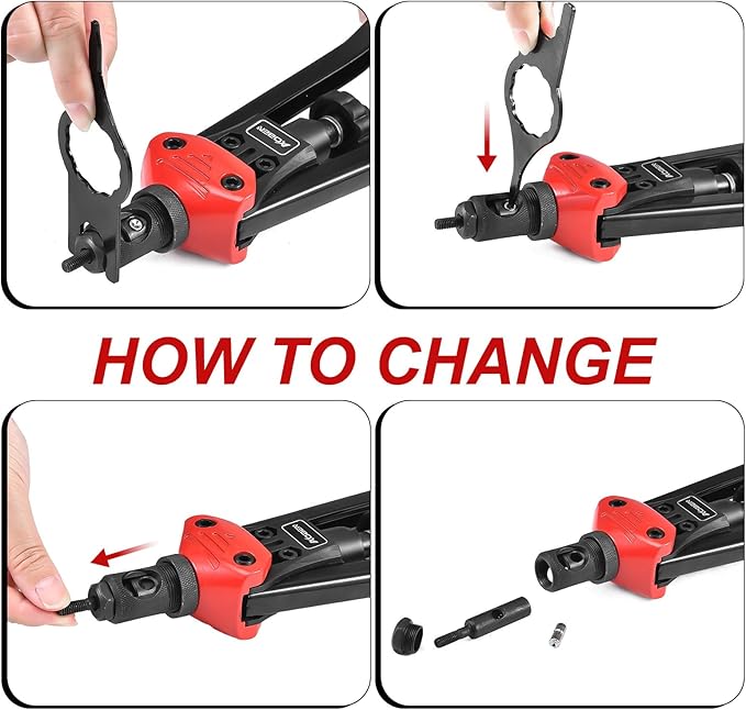 AOBEN 16" Rivet Nut Tool, Professional Hand Rivet Nut Setter Kit with 12 Interchangeable Metric & SAE Mandrels, 145Pcs Rivnuts and Rugged Carrying Case