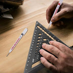 Carpenter Square 7 Inch Rafter Square Tool, Multi-Purpose Farming Carpenter Tools, Woodworking Square Laser Scales Anodized Ruler Body, Aluminum Metal Squares, Black