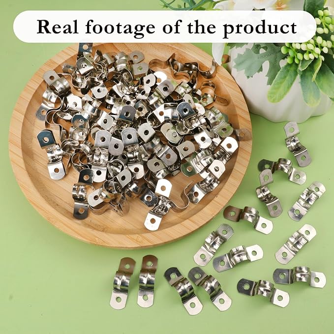 500 PCS 1/2 Inch Stainless Steel Rigid Pipe Strap, M12 Conduit Clamps, U Bracket Mounting Clamps with Two Hole, U Tube Pipe Clamp for Chemical Industry, Commercial